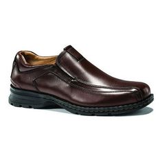 Bring a touch of class to your look with this popular Dockers dress shoe. These mens loafers are the perfect dress shoe thanks to their modern design and traditional look. Inside is the unique All Motion Comfort technology, meaning your feet can stay relaxed no matter how long the workday. The classic look, complete with genuine leather uppers and a durable rubber outsole, makes them perfect for any style from slacks to casual Fridays. Size: 10.5.  Color: Brown.  Gender: male.  Age Group: adult. Business Slip-on Dress Shoes With Ortholite Insole, Business Slip-on Oxfords With Ortholite Insole, Formal Slip-on Leather Shoes With Ortholite Insole, Modern Formal Slip-ons With Ortholite Insole, Business Slip-ons With Ortholite Insole And Plain Toe, Business Slip-ons With Ortholite Insole, Business Casual Slip-on Dress Shoes With Plain Toe, Formal Slip-on Loafers With Ortholite Insole, Formal Slip-on Moccasins With Ortholite Insole