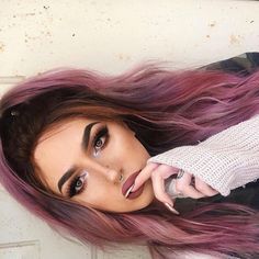 Smokey Pink Hair, Dusty Rose Hair Color, Pink Grey Hair, Dusty Rose Hair, Mauve Hair, Rose Hair Color, Grey Hair Dye, Dyed Hair Purple, Platinum Hair