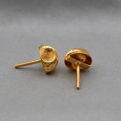 10 Grams Earrings Gold, Small Gold Earrings Indian, Ear Studs Indian, Gold Studs Earrings Indian, Small Earrings Gold, 22k Gold Earrings, Gold Earrings Indian, Yellow Gold Stud Earrings, New Gold Jewellery Designs