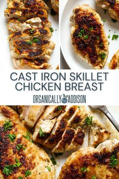 the cast iron skillet chicken breast is ready to be cooked