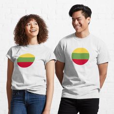 Lithuania Poster | Lithuania Sticker | Lithuania Flag by DesignTool | Redbubble Malaysian Flag, Flag Country, Blue T, Candy Corn, Women T Shirt, Fashion Essentials, Chiffon Tops, Corn, Classic T Shirts