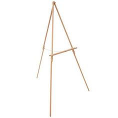 a wooden easel stands on a white background