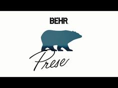 a bear that is standing on top of a piece of paper with the words behr