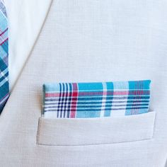 "Blue, Red, And Navy Organic Madras Plaid Pocket Square For Boys and Men Made By The Belle And The Beau! Compliment your wardrobe and show your style with our classic and modern pocket squares for boys and men. They are perfect for Sunday best, special occasions, photography sessions, and especially dapper on ring bearers, groomsmen, and of course, the groom! It is the perfect accessory for weddings. We use the best cotton and cotton blend fabrics. We love that cotton is so versatile to dress up Mens Pocket Square, Wedding Shadow Box, Pocket Square Wedding, Square Pocket, Ring Bearers, Madras Plaid, Boys Bow Ties, Mens Bow Ties, Pocket Squares