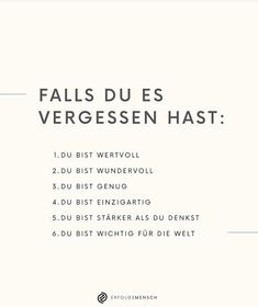 a white poster with the words fall's dus vergessen hast