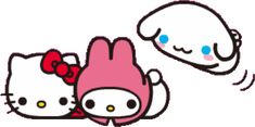 an image of hello kitty sleeping together