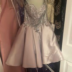 Homecoming Dress, Worn Once, Size 2, Silver/Grey Color, Brand- Intrigue Homecoming Dress, Grey Color, 2 Colours, Homecoming Dresses, Homecoming, Gray Color, Prom Dresses, Size 2, Prom