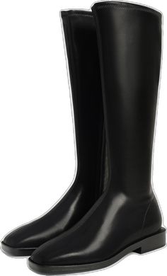 Sleek Black Tall Knee-high Boots, Sleek Black Knee-high Boots, Black Tall Wide Calf Platform Boots, Black Tall Platform Boots With Wide Calf, Sleek Black Knee-high Heeled Boots, Sleek Knee-high Business Boots, Sleek Business Knee-high Boots, Sleek Black Knee-high Wide Calf Boots, Sleek Knee-high Boots For Business