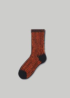 Fuzzy socks in Black and Rust Black Socks For Fall Streetwear, Black Fall Streetwear Socks, Black Knitted Socks For Stocking Stuffer, Casual Orange Socks For Winter, Casual Orange Winter Socks, Casual Chunky Knit Socks For Fall, Winter Streetwear Socks, Casual Orange Socks For Fall, Statement Socks