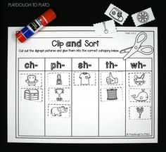 a printable clip and sort worksheet for children to practice their handwriting skills