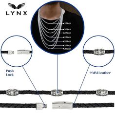 This black ion-plated stainless steel and braided black leather necklace is the perfect way to add something new to your daily look.Click on this JEWELRY & WATCHES GUIDE to learn about fit, styles, materials and more! Chain length: 22 in. Clasp: push lock Metal: stainless steel Plating: black ion-plated Finish: polished Packaging: pouch Please note, due to the high value of this item, a signature may be required upon delivery. Size: 22". Gender: male. Age Group: adult. Black Stainless Steel Jewelry For Everyday Use, Everyday Black Stainless Steel Jewelry, Leather Jewelry With Black Band For Everyday Use, Everyday Leather Jewelry With Black Band, Black Stainless Steel Jewelry With Lobster Clasp, Black Jewelry With Adjustable Chain For Everyday Use, Adjustable Stainless Steel Magnetic Jewelry, Adjustable Gunmetal Jewelry With Stainless Steel Clasp, Silver Stainless Steel Jewelry With Black Band