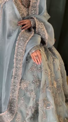 Desi Engagement Party, Light Blue Pakistani Dress, Pakistani Engagement Dresses, Desi Dress, Desi Wedding Dresses, Nikkah Dress, Asian Bridal Dresses, Desi Fashion Casual, Desi Aesthetic