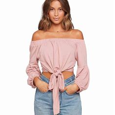 L’space Primrose Pink Malibu Off The Shoulder Tie Top Size Small. New! Never Worn With Original Tags All Still Attached. Pink Off-shoulder Top For Brunch, Pink Crop Top For Brunch, Trendy Pink Crop Top For Brunch, Pink Malibu, Shoulder Tie Top, Bell Sleeve Blouse, One Shoulder Tops, Shoulder Crop Top, Off The Shoulder Top