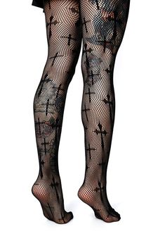 you've got 'em on their knees, praying. These fishnet tights have a body huggin' fit with gothic style crosses all over. Black Stretch Punk Hosiery, Gothic Black Thigh-high Hosiery, Gothic Black Thigh High Hosiery, Black Stretch Alternative Stockings, Alternative Style Stretch Black Stockings, Alternative Style Black Stretch Stockings, Black Stretch Gothic Stockings, Gothic Thigh-high Stockings For Alternative Fashion, Gothic Black Stretch Stockings