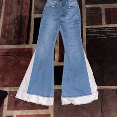 Never Wore Size 9 Fit High Waisted Trendy Bottoms With Bottom Hem For Spring, Trendy Spring Bottoms With Detailed Hem, Trendy Flare Bottoms For Day Out, Diy Bell Bottoms, 70s Disco Party Outfit, Disco Party Outfit, Long Sleeve Backless Dress, Blue Jeans Crafts, Fashion Nova Pants