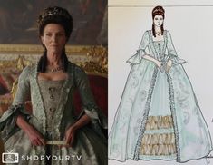 Queen Charlotte: Season 1 Episode 2 Princess Augusta's Light Green Gown