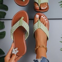 Patterned:Solid colorMaterial:Faux leatherHeel Type:FlatClosure:Slip-onHeel Hight:Flat HeelItem ID:EG55570 Slide Shoes, Summer Slide, Faux Leather Heels, Slides Shoes, Leather Heels, Light Brown, Dark Green, Flip Flops, Faux Leather