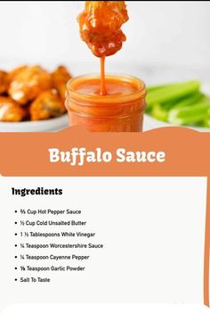 the ingredients for buffalo sauce are shown here