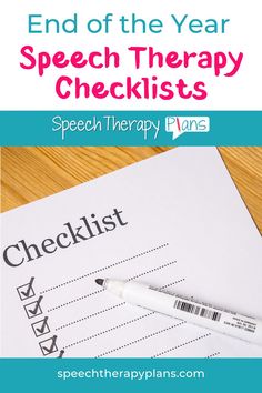 At the end of the school year do you find yourself scrambling for group therapy activities, trying to finish your data collection and finalize all of your IEP paperwork? If that is you, check out my end of the year, speech therapy checklists! This list of a few tasks will give you guidance for a couple of weekly activities to take you through the end of the school year without stress! | Speech Therapy Plans | End Of Year | Speech Therapy | SLP |