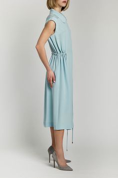 The sleeveless Midi Dress with Drawstring from JUNA offers a chic solution for days that call for easy yet chic style. Spread collar Hidden button-front placket Drawstring waist Sleeveless Straight hem Mid-length Approx. length: 48.4” - 123 cm Material: 95% viscose 5% elastane Dry clean only Size Chart Elegant Spring Dresses With Drawstring, Chic Midi-length Dress With Drawstring, Elegant Summer Midi Dress With Drawstring, Elegant Midi Dress With Drawstring, Elegant Summer Dress With Drawstring, Elegant Sleeveless Drawstring Dress, Elegant Sleeveless Dress With Drawstring, Sleeveless Midi Dress With Gathered Waist For Daywear, Sleeveless Drawstring Midi Dress For Spring