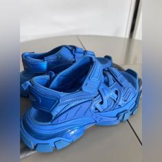 Like New No Visible Sign Of Wear Fast Shipping Send Offers Balenciaga Track Sandals, Balenciaga Blue, Shoes Balenciaga, Balenciaga Track, Balenciaga Shoes, Balenciaga, Men's Shoes, Color Blue, Track