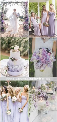 a collage of photos with different bridesmaid dresses and bouquets in them