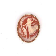 "Vintage Large Oval Dancing Goddess and Child Cameo in 14k Yellow Gold. Mother and Child Cameo is both a brooch/pin and a pendant. Metal Content: 14K Yellow Gold Cameo: Carved Salmon Colored Shell Size of Cameo: 30mm by 25mm Pendant Measurements Length including bail: 1 5/16 (33mm) Width: 1 1/32\" (26mm) Bail opening: 5mm x 3mm Weight: 7.2 Grams Stamps:14kt Condition: Excellent vintage Each piece is thoroughly examined and refinished as needed by our professional jewelers, tested to guarantee me Dancing Goddess, Child Hand, Yellow Pendant, Scarab Bracelet, Salmon Color, Kids Hands, Mother And Child, Quality Jewelry, Beautiful Bracelet