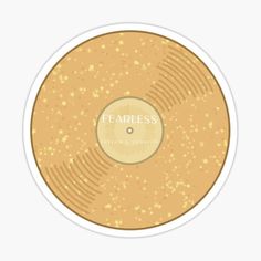 a vinyl record with the word fearless on it sticker in gold stars and glitters