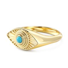 Introducing the evil eye engraved golden ring - a mesmerizing piece of jewelry that exudes elegance and sophistication. This ring is more than just a fashion accessory, it's a symbol of protection against negative energy and bad luck. Crafted with precision and care, the evil eye golden ring is the perfect addition to any outfit. Don't miss out on the chance to own this stunning piece and elevate your style to the next level.Carat Weight: 0.3 ctStone Size: 3 mmStone Type: Jeulia® StoneNumber of Gold Evil Eye Promise Ring, Yellow Gold Evil Eye Jewelry, Gold Plated Evil Eye Symbolic Jewelry, Gold Open Ring With Evil Eye, Gold Open Ring With Evil Eye Detail, Yellow Gold Evil Eye Rings As Gifts, Yellow Gold Evil Eye Ring, Gold Evil Eye Open Ring, Symbolic Evil Eye Jewelry Ring