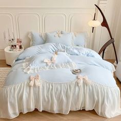 48589183910164|48589183942932|48589183975700 Ruffle Quilt, Lace Bedding Set, Korean Princess, Wedding Bed, Romantic Princess, Ruffle Duvet Cover, Lace Bedding, Crochet Ruffle, Cover Bed