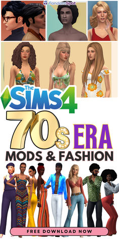 the sims 4 70's era mods and fashion