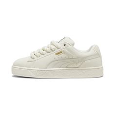 This Larger-Than-Life Remix Of The Iconic Suede Classic Has Been Blazing Its Own Path. The Suede Xl Has A Bulky Y2K-Inspired Aesthetic While Retaining The Classic Suede Dna. With Its Extra Padding, Extra-Large Tongue, And Extra-Thick Laces, Suede Xl Maximises Everything. This Version Adds Extra Interest With A Hairy Suede Look And Thick Rope Laces. Features & Benefits Softfoam+: Step-In Comfort Sockliner Designed To Provide Soft Cushioning Thanks To Its Extra Thick Heelpuma's Leather Products Support Responsible Manufacturing Via The Leather Working Group. Www. leatherworkinggroup. com Details Leather Uppersuede Tonguebreathable Synthetic Collarsoftfoam+ Socklinerrubber Midsolerubber Outsoleleather Puma Formstriprope Laceslining: 65.62% Synthetic, 34.38% Textile; Outsole: 100% Rubber; Uppe Fenty X Puma, Inspired Aesthetic, Sneakers Puma, Thick Rope, Discount Promotion, Puma Suede, Leather Products, Thick Heels, Leather Working