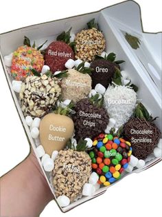 a box filled with lots of different types of candies