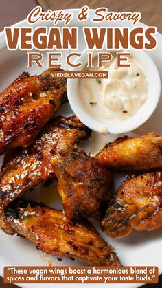 Vegan Wings Recipe Vegan Honey Chicken, Vegan Non Processed Recipes, Meatless Meat Recipes, Vegan Hot Wings, Vegan Lemon Pepper Wings, Vegan Chicken Wings Recipe, Vegan Wings Recipe, Fast Easy Vegan Dinner, Fun Vegan Dinners