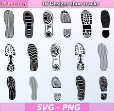 16 designs shoe tracks svg - png