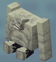 an animal made out of blocks in the air