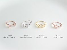 Constellation Rings Zodiac Ring Zodiac Jewelry Gift for Women Horoscopes Jewelry Astrology Sign Rings Birthday Ring Delicate Rings Zodiac Sign Anniversary Ring, Celestial Style Rose Gold Sterling Silver Rings, Zodiac Sign Jewelry For Anniversary, Zodiac Sign Anniversary Ring Jewelry, Adjustable Zodiac Sign Jewelry For Anniversary, Zodiac Sign Ring For Anniversary, Dainty Adjustable Zodiac Sign Jewelry, Zodiac Signs Rings, Aquarius Rings Jewelry