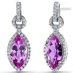 Enjoy the look of expensive jewelry with this Sterling Silver Pink Sapphire Earrings without breaking the bank. Prices are always factory direct. Style SE8608 Jewelry Questions, Pink Sapphire Earrings, Engagement Presents, Crystal Fashion, Padparadscha Sapphire, Expensive Jewelry, Ruby Earrings, Silk Road, Pretty Rings