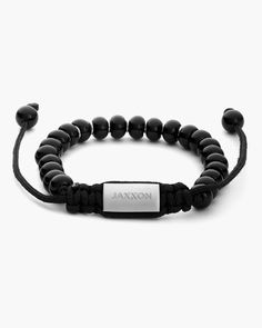 Our all-new Onyx Beaded Bracelet is the versatile accessory you've been looking for. This men's black beaded bracelet has onyx beads, silver details, and an adjustable fit. The perfect choice for easy gifting! Black Beaded Bracelets, Solid Gold Chains, Silver Shop, Onyx Bracelet, Onyx Bead, Pendant Bracelet, Men's Rings, Chain Pendants, Black Beads