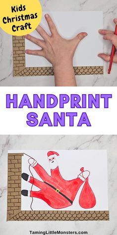 handprint santa craft for kids to make