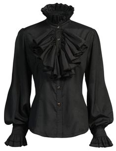 PRICES MAY VARY. Fabric:Polyester.Lightweight,soft and breathable. Features:Women's renaissance pirate shirts with long sleeves,flared cuffs,stand collar.Loose fit and solid color. Design:Medieval victorian steampunk retro blouse with unique long sleeves,lace flared cuffs,ruffles,solid color design,renaissance vintage style. Occasion:Suitable for christmas costume,gothic pirate cosplay show,theatrical show,school party,stage performance,renaissance fair,etc.You can get a lot of compliment. Note: Arm Shaper, Victorian Shirt, Gauze Blouse, Pirate Shirt, Retro Blouse, Vampire Clothes, Ruffle Long Sleeve Blouse, Medieval Gothic, Gothic Shirts