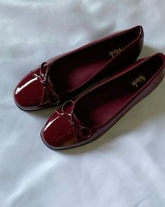 Cherry Red Shoes, Dr Shoes, Red Flats, Heels Fashion, Fancy Shoes, Girly Shoes, Shoe Inspo, Aesthetic Shoes, Swag Shoes