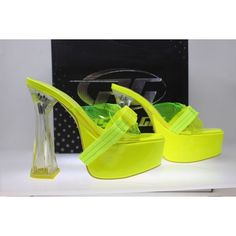 Brand New, Never Been Worn, Unsure If I Still Have Original Box Poster Girl Platform Heels High Velocity Neon Green/Yellow Pg22-13 Size 7 Yellow Platform Heels For Party, Yellow High Heel Party Shoes, Trendy Green Platform Heels, Yellow Platform Heels For Summer, Yellow Round Toe Heels For Party, Yellow Platform High Heels, Yellow Closed Toe Platform Heels, Yellow Synthetic Platform Heels, Trendy Yellow Heels For Summer