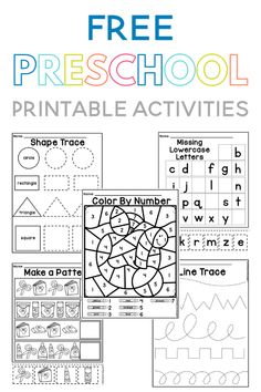 the free preschool printable worksheet is perfect for learning numbers and letter recognition