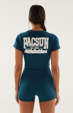 PacSun caters to your sporty side with the new Athletics Baby T-Shirt. This cute and comfy tee has short sleeves, a crew neckline, a cropped length, and PacSun athletics graphics on the front and back. 


	Solid color baby tee
	Short sleeves
	Crew neckline
	PacSun graphics
	Cropped length
	Fitted
	62% polyester, 33% rayon, 5% spandex
	Machine washable
	Model is wearing a size small
	Model measurements: 5’6.5” height, 32” bust, 25” waist, 38” hip Blue Sporty Cropped T-shirt With Crew Neck, Blue Graphic Tee Cropped T-shirt, Pacsun T Shirts, Blue Cotton Graphic Cropped T-shirt, Pacsun Baby Tee, My Mobile Number, Baby T Shirt, Baby Tee, Comfy Tees