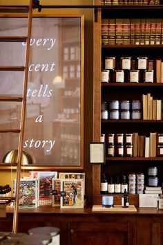 An image inside the Laurel Mercantile Scent Library in Laurel, MS. The shelves re lined with candles, room sprays, hand soaps, and books! S Design, Store Design