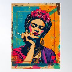 High-quality posters to hang in dorms, bedrooms or offices. Multiple sizes are available. Printed on 185gsm semi gloss poster paper. Additional sizes are available. Homemade Closet, Frida Kahlo Paintings, Kahlo Paintings, Paint Flowers, Frida Kahlo Art, Canvas Framing, Flower Illustration, Professional Artist, Painting Illustration