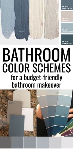 bathroom color schemes for a budget - friendly bathroom makeover in shades of blue, gray and white