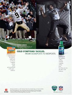 Nfl Quarterback, Nfl Saints, Sleeping Well, Cold Medicine, Drew Brees, Cold Symptoms, Fall 2014, School Projects, Football Players