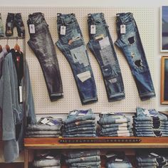 FDMTL Jeans #denim #patch #patchwork #selvedge #indigo #menswear #fashion #clothing Denim Display, Clothing Store Displays, Culture Fashion, Counter Culture